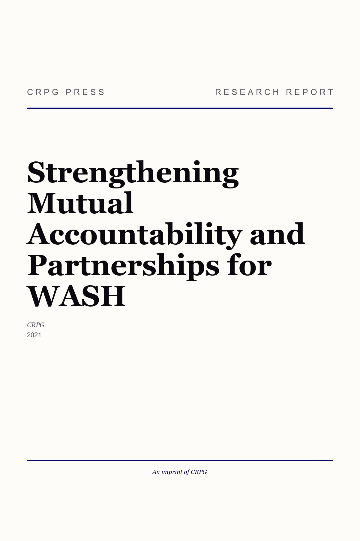Strengthening Mutual Accountability and Partnerships for WASH