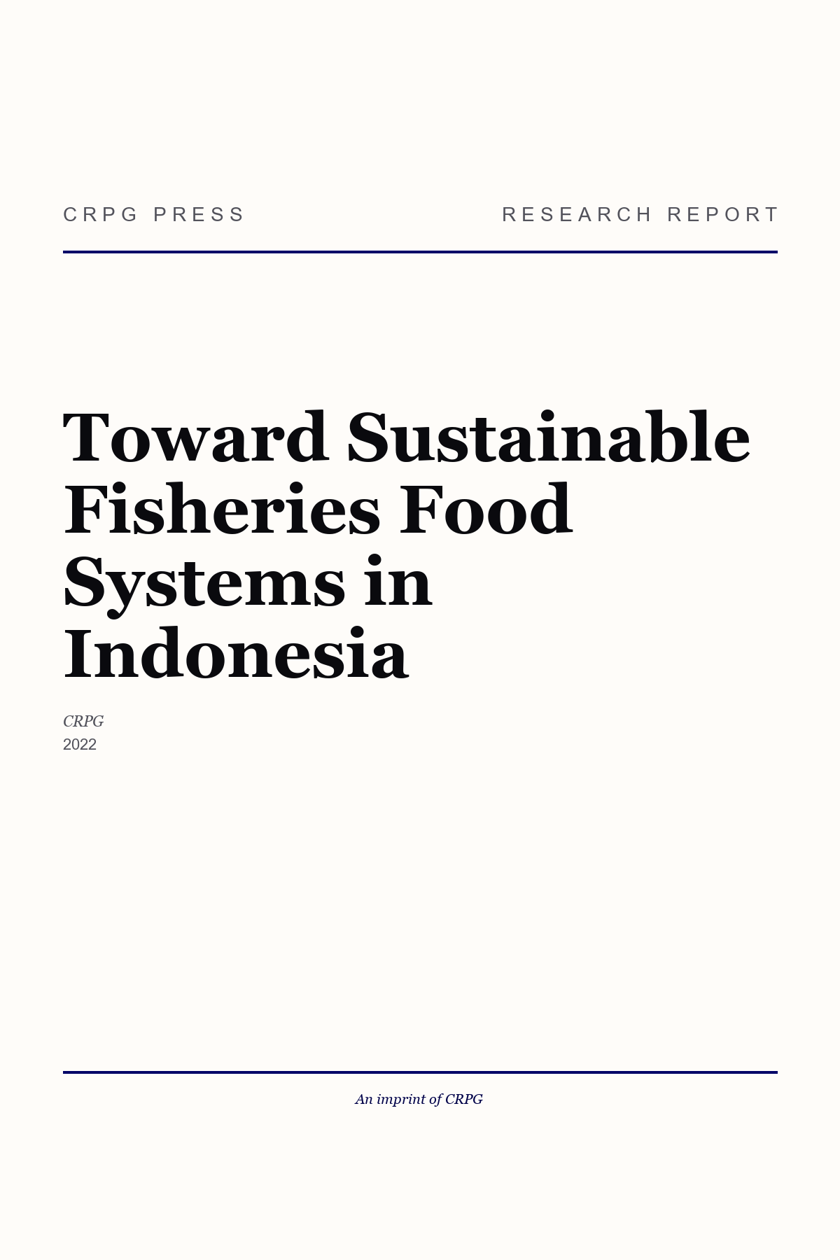Toward Sustainable Fisheries Food Systems in Indonesia
