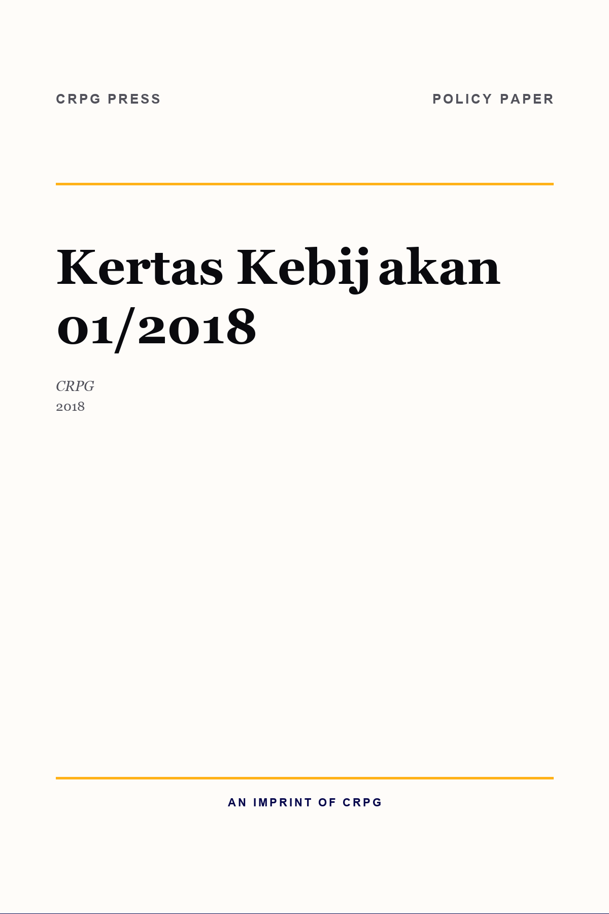 Kertas Kebijakan 01/2018